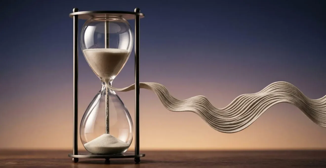 Abstract visual metaphor showing the subjective experience of musical time, representing how song structure affects listener perception