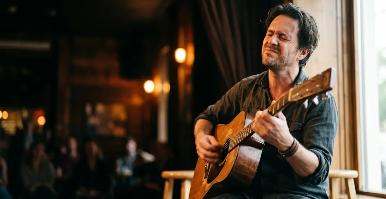 Musician deeply immersed in musical performance, capturing the essence of expressive playing over technical display