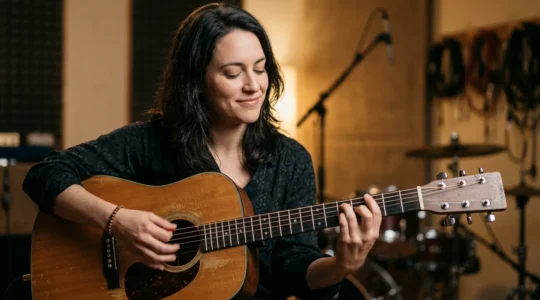 Professional musician performing high-speed passage with relaxed posture and focused expression