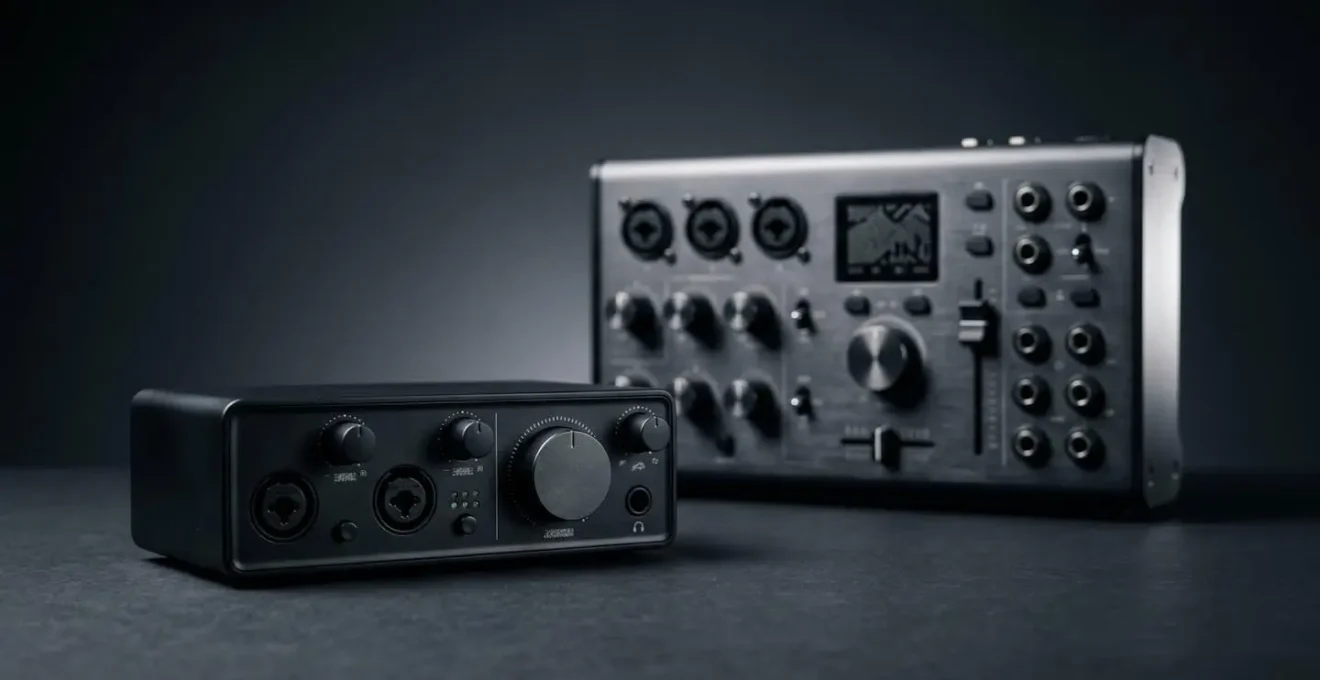 Visual comparison showing the differences between budget and premium audio interface components
