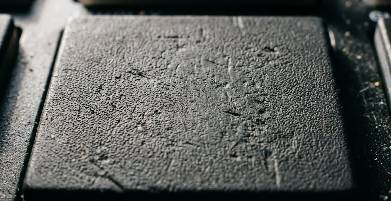 Extreme close-up macro view of velocity-sensitive drum pad surface with subtle pressure variations